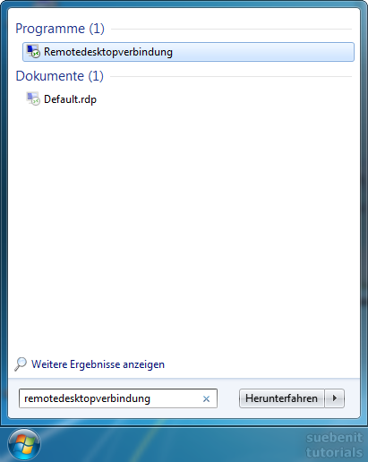 RDP aufrufen Win 7 Remotedektop