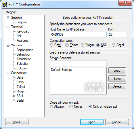 Raspberry Pi verbinden von Windows mit SSH mit Putty