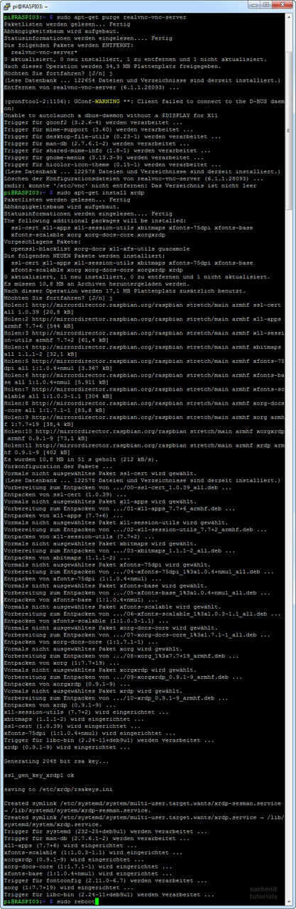 Raspberry Pi xrdp installieren Linux