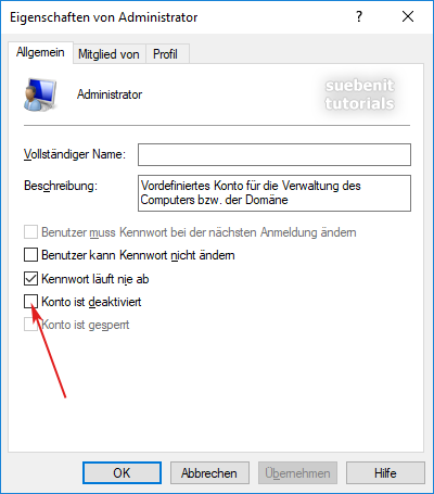 Unter Windows 10 den lokalen Administrator aktivieren.