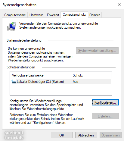 Windows Computerschutz
