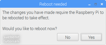 Raspberry Pi Configuration Reboot needed