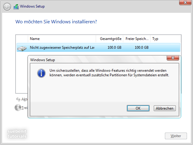Windows 10 installationspartition
