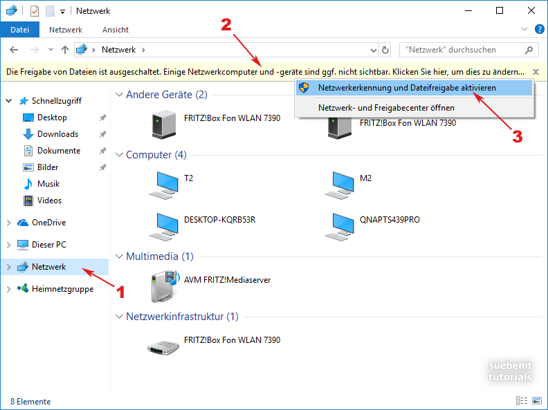 Windows 10 Netzwerkerkennung und Dateifreigabe aktivieren