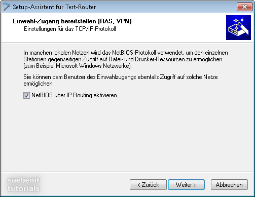 Lancom Setup-Assistent VPN: NetBios über IP-Routing aktivieren.